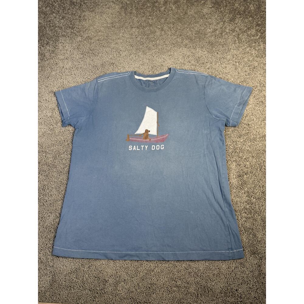 Hatley Shirt Mens XL Blue Salty Dog Sailboat Graphic Crew Neck Tagless